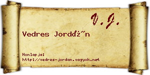 Vedres Jordán névjegykártya